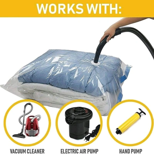 Heavy Quality Vacuum Storage Reusable Zip lock Smart Space Saver Bags with Hand Pump for Travel