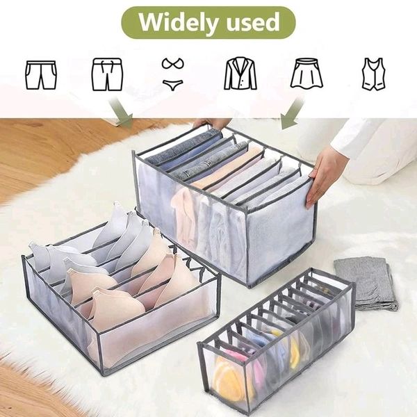 Storage Organizer Multipurpose Large Capacity Compartment Storage Box collapsible for T-shirt, Legging, Skirts, Jeans (Gray)