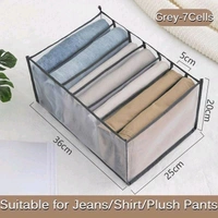 Storage Organizer Multipurpose Large Capacity Compartment Storage Box collapsible for T-shirt, Legging, Skirts, Jeans (Gray)