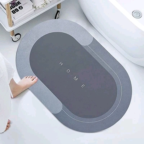 Rubber Bathroom Quick Water Door Shower Mat Machine Washable Soft Microfiber Waterproof Mat