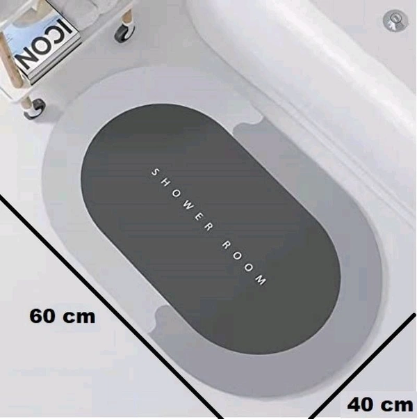 Rubber Bathroom Quick Water Door Shower Mat Machine Washable Soft Microfiber Waterproof Mat