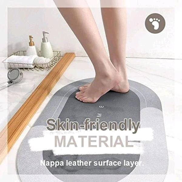 Rubber Bathroom Quick Water Door Shower Mat Machine Washable Soft Microfiber Waterproof Mat