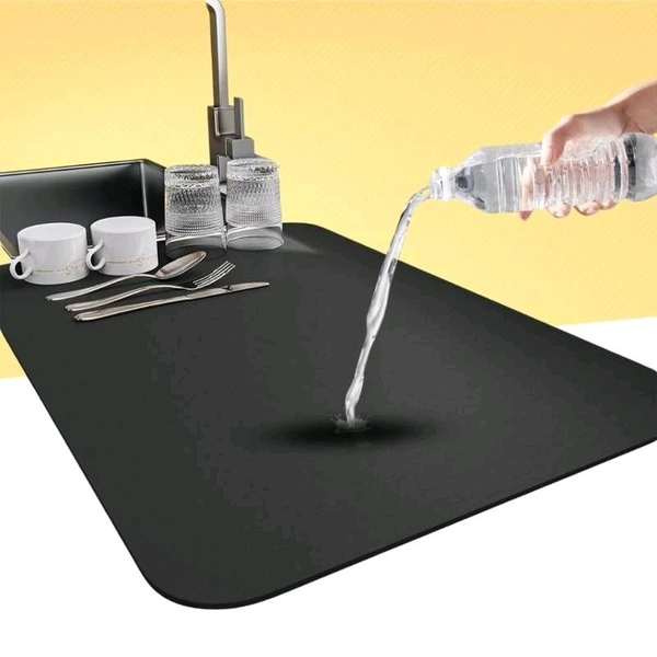 New Large Dish Drying mat Water Absorbent mat for Kitchen, Quick-Dry Dish Drainer Pad for Glassware