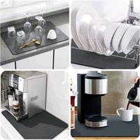New Large Dish Drying mat Water Absorbent mat for Kitchen, Quick-Dry Dish Drainer Pad for Glassware