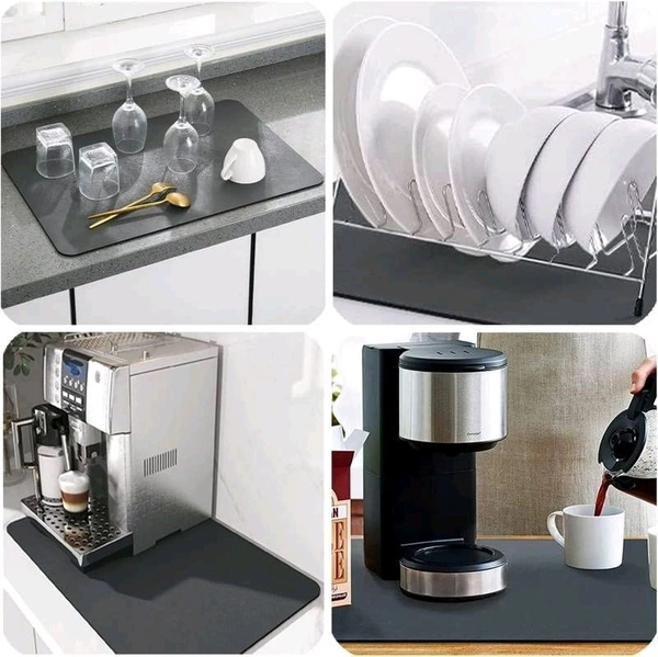 New Large Dish Drying mat Water Absorbent mat for Kitchen, Quick-Dry Dish Drainer Pad for Glassware