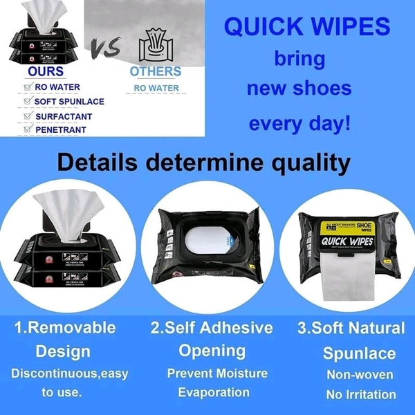 Portable Sneakers Cleaner Shoe Wipes of 80 Pcs Premium Cleaning Solution Suitable for Different Sneakers & Sports Shoe