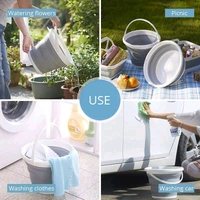 10L Silicone Foldable/ Collapsible Bucket with Strong Folding Gallon Bucket Flexible