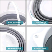 10L Silicone Foldable/ Collapsible Bucket with Strong Folding Gallon Bucket Flexible