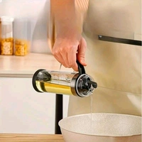 Auto Open Cover Glass Oil and Vinegar Cruet, Condiment Container With Ergonomic Non Slip Handle (500 ml)