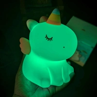 Unicorn Night Light Kids: Dimmable Silicone Night Lights, 30Min Timed Touch Squishy Lamp, Rechargeable Baby Nightlight for Bedroom, Unicorn Lamp Girls Gifts, Room Cute Decor for Children