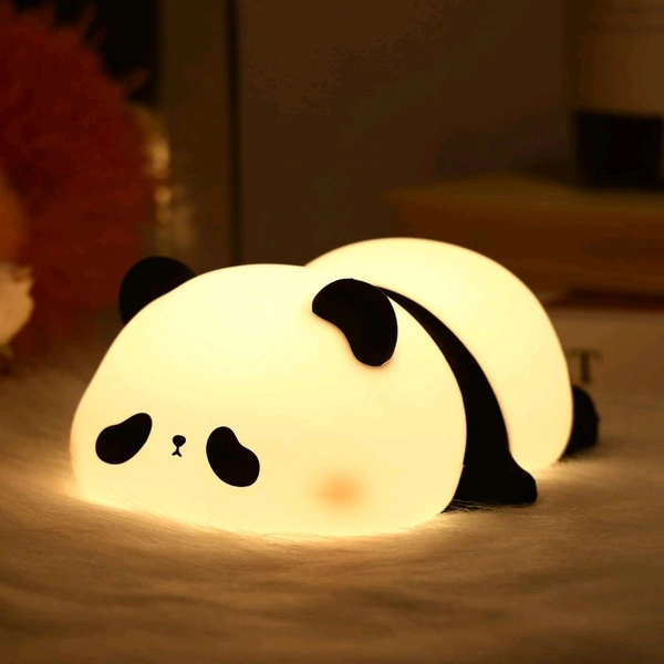 Adorable Panda LED Night Light – Soft Silicone Rechargeable Lamp with Touch Control, Perfect for Baby Nursery, Kids' Bedroom, and Gifting