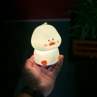 Adorable LED Night Light – Soft Silicone Rechargeable Lamp with Touch Control, Perfect for Baby Nursery, Kids' Bedroom, and Gifting - Duck