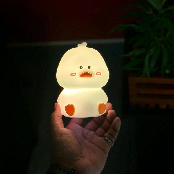 Adorable LED Night Light – Soft Silicone Rechargeable Lamp with Touch Control, Perfect for Baby Nursery, Kids' Bedroom, and Gifting - Duck
