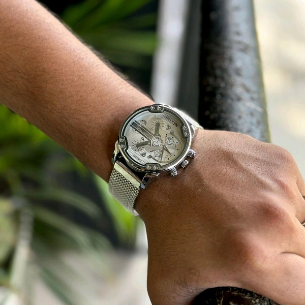Delton Big Size Budget Analog Quartz Movement Watch With High Quality Strap Best finishing Body & Case - White