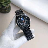 WooTime Analog Quartz Movement Watch With High Quality Strap Best finishing Body & Case - Black