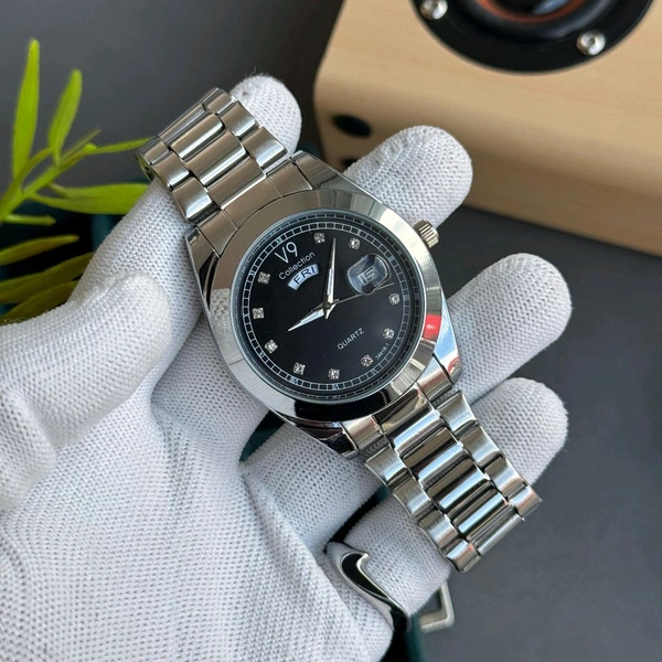 Most Demanded V9 Analog Quartz Movement Collection With High Quality Strap Best Finishing Body & Case - Black