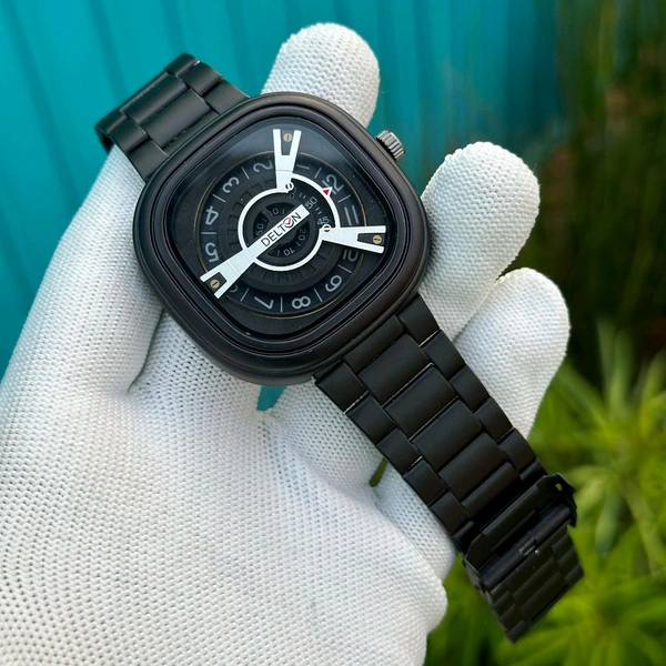Delton Unique Budget Analog Quartz Movement Watch With High Quality Strap Best finishing Body & Case - Black
