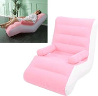 Compressible S-Shaped Sofa Bed for Lunch Break, Iatable Lounge Chair, Portable and Multifunctional, Outdoor Beach Furniture, High Quality - Pink