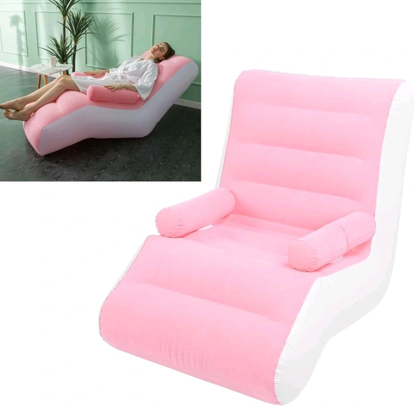 Compressible S-Shaped Sofa Bed for Lunch Break, Iatable Lounge Chair, Portable and Multifunctional, Outdoor Beach Furniture, High Quality - Pink