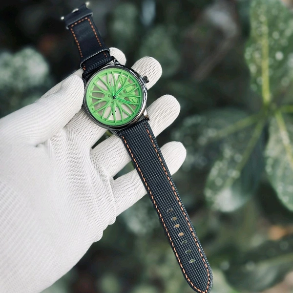 Most Demanded Non Gyro Quartz Movement Watch With High Quality Strap Best finishing Body & Case - Green