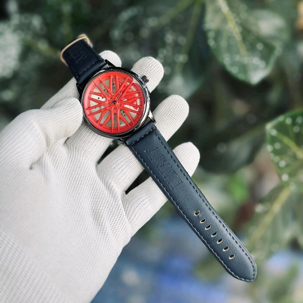 Most Demanded Non Gyro Quartz Movement Watch With High Quality Strap Best finishing Body & Case - Red