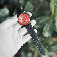 Most Demanded Non Gyro Quartz Movement Watch With High Quality Strap Best finishing Body & Case - Red