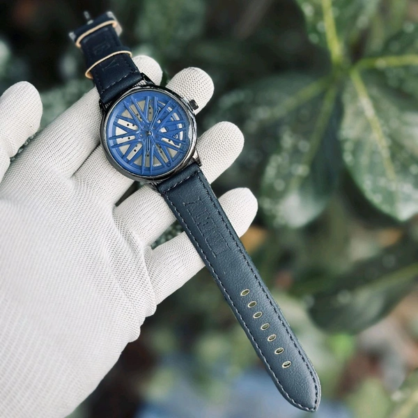 Most Demanded Non Gyro Quartz Movement Watch With High Quality Strap Best finishing Body & Case - Blue