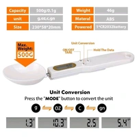 Digital Kitchen Spoon Electronic Food Weighing Scale (500g/0.1g) with LCD Display Detachable Scoop and Tare Function for Measuring Cooking Ingredients Coffee Flour Spices Medicine