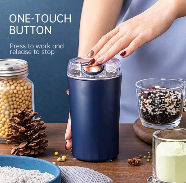 Portable Electric Coffee Grinder Spice & Coffee Bean Grinder, Multifunctional Coffee Grinder 200 W with Stainless Steel Blades, Protection Against Overheating Portable Coffee Grinder
