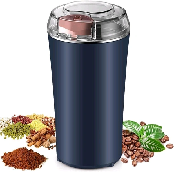Portable Electric Coffee Grinder Spice & Coffee Bean Grinder, Multifunctional Coffee Grinder 200 W with Stainless Steel Blades, Protection Against Overheating Portable Coffee Grinder