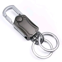 Multifunction 360° Rotate Spinner Keychain 5 in 1 Heavy Duty Dual Ring Metal Keychain with Cutter, Bottle Opener, Mobile Phone Holder Outdoor Carabiner Portable Car Key Chain.