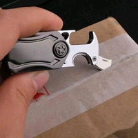 Multifunction 360° Rotate Spinner Keychain 5 in 1 Heavy Duty Dual Ring Metal Keychain with Cutter, Bottle Opener, Mobile Phone Holder Outdoor Carabiner Portable Car Key Chain.