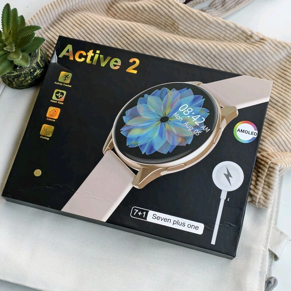 First Time In India, Active 2 Amoled Combo Set, 7 High Quality Straps, Wireless Charging Support  - Pink, 1 Month Cybzone Warranty