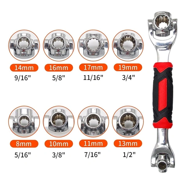 Tiger Wrench Universal 48 in 1 Socket Wrench Multifunction Wrench Tool with 360 Degree Rotating Head Magnetic Spanner Tool for Home and Car Repair Tool Works.