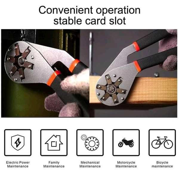 Multi-Function Hexagon Universal Wrench Adjustable Bionic Plier Spanner Repair Hand Tool (Small) Single Sided Bionic Wrench Household Repairing Wrench Hand Tool