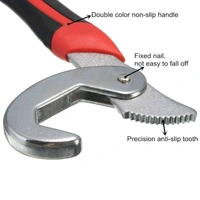 Multifunction Stainless Steel Socket Adjustable Universal Multi Function Wrench Spanner Set Tools Snap and Grip Open End Snap N Grip Tool Spanner Tool Kit (Black and Red) (Pack of 2)
