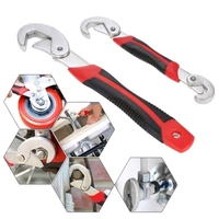 Multifunction Stainless Steel Socket Adjustable Universal Multi Function Wrench Spanner Set Tools Snap and Grip Open End Snap N Grip Tool Spanner Tool Kit (Black and Red) (Pack of 2)