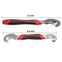Multifunction Stainless Steel Socket Adjustable Universal Multi Function Wrench Spanner Set Tools Snap and Grip Open End Snap N Grip Tool Spanner Tool Kit (Black and Red) (Pack of 2)