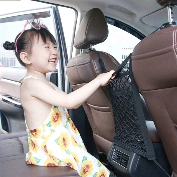 Car Mesh Organizer 3- Layer, Dog Net Between Car Seats, Barrier of Backseat Pet Kids