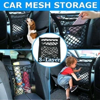 Car Mesh Organizer 3- Layer, Dog Net Between Car Seats, Barrier of Backseat Pet Kids
