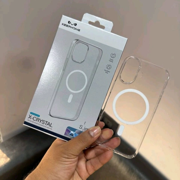 Keephone Back Cover for IPhone 16 Magsafe Back Case magnetic charging Non-yellowing Transparent Crystal Clear (Transparent, Hard Case) - IPhone 16