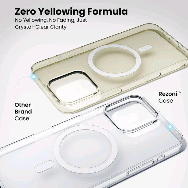 Keephone Back Cover for IPhone 16 Magsafe Back Case magnetic charging Non-yellowing Transparent Crystal Clear (Transparent, Hard Case) - IPhone 16