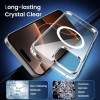 Keephone Back Cover for IPhone 16 Magsafe Back Case magnetic charging Non-yellowing Transparent Crystal Clear (Transparent, Hard Case) - IPhone 16