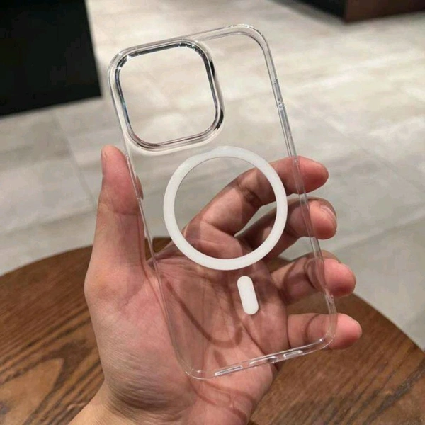 Keephone Back Cover for IPhone 16 Magsafe Back Case magnetic charging Non-yellowing Transparent Crystal Clear (Transparent, Hard Case) - IPhone 16 Pro