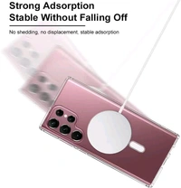 Keephone Back Cover for Samsung S24 Series Magsafe Back Case magnetic charging Non-yellowing Transparent Crystal Clear (Transparent, Hard Case) - Samsung S24
