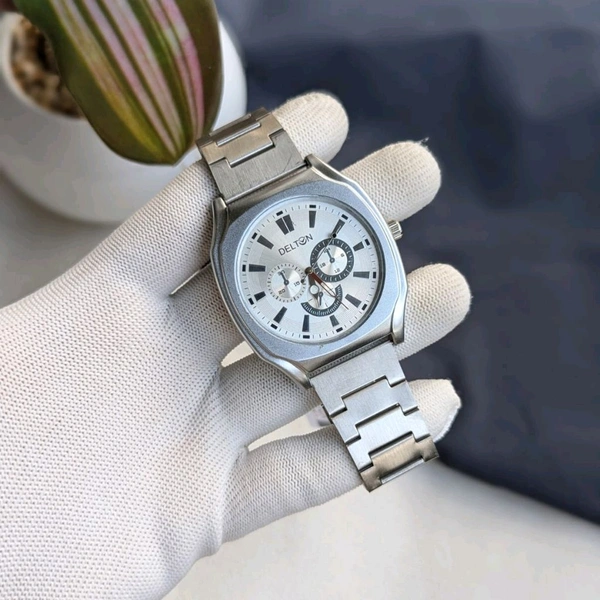 Most Demanded Delton Budget Analog Quartz Movement Watch With High Quality Strap Best finishing Body & Case - White