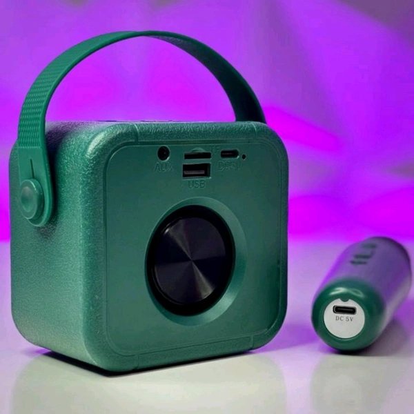 First Time In India | Heavy Bass Portable Bluetooth Speaker With Wireless Mic | Ultra Clear Sound Quality (Pack of 1) - 1 Month Cybzone Warranty, Green