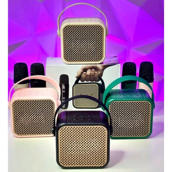 First Time In India | Heavy Bass Portable Bluetooth Speaker With Wireless Mic | Ultra Clear Sound Quality (Pack of 1) - 1 Month Cybzone Warranty, Offwhte