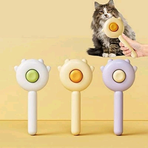 Honey Bee Dog Comb & Cat Comb New Pet Hair Cleaner Brush Cat Grooming Brush with Release Button and Pain Free, Easy to Remove Loose Undercoat, Pet Massaging Tool Suitable For Dog - Pack Of 1
