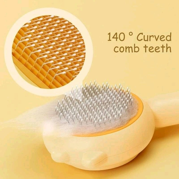 Honey Bee Dog Comb & Cat Comb New Pet Hair Cleaner Brush Cat Grooming Brush with Release Button and Pain Free, Easy to Remove Loose Undercoat, Pet Massaging Tool Suitable For Dog - Pack Of 1